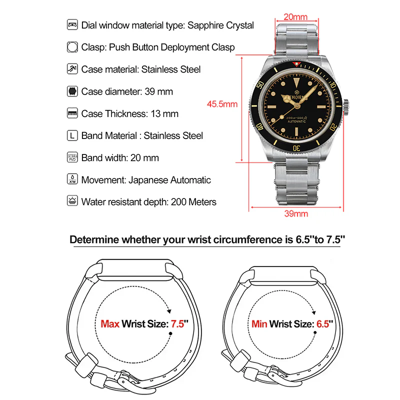 Thorn 39mm Diver 6200 Retro Mechanical Watch - Image 13